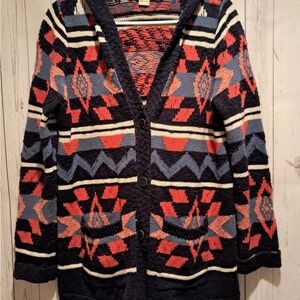 Lucky Brand Multicolor Knit Hooded Sweater